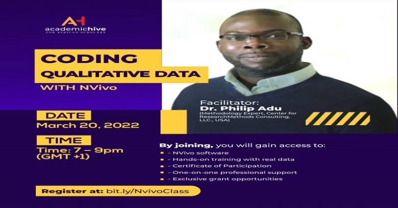 Workshop, Opportunity for scholars, Research workshop, International opportunity, Academia, Opportunity for Early career researchers, The Techniques of Coding Qualitative Data with NVivo, Academic Hive, African scholars