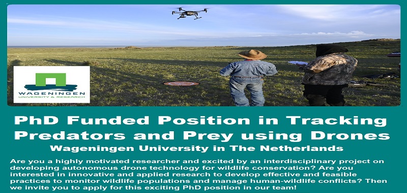 PhD Position on 'Tracking Predators and Prey using Drones', Academic Jobs, University Jobs, Academic positions, Higher Ed Jobs, Ph.D. jobs, Faculty Jobs, Academic Research, Research position