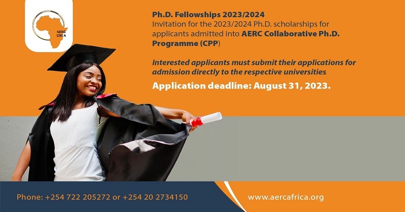 AERC 2023/24 PhD Scholarships for Francophone and Anglophone sub-Saharan Africans